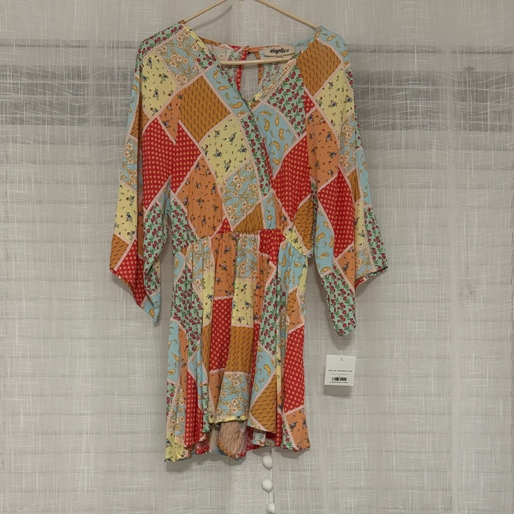 HAPTICS Multicolor Patchwork ROMPER (NWT)